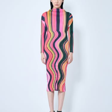 Pleats Please Issey Miyake Women Warp Pleated Maxi Dress