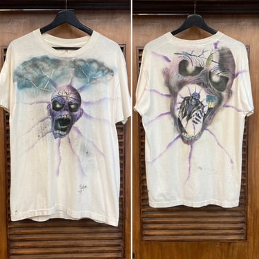 Vintage 1990’s Dated 1994 Iron Maiden Rock Band Eddie Artwork T-Shirt, 90’s Tee Shirt, 90’s Airbrush, Vintage Clothing 