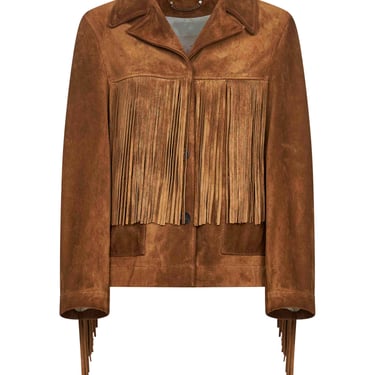 Vintage 80s | Bob Mackie Emerald Fringe Suede Jacket | The