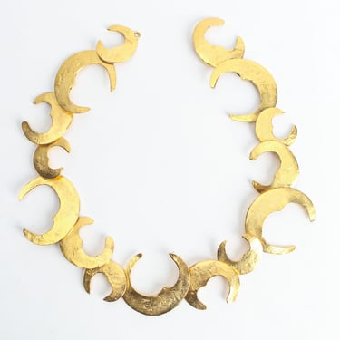 Crescent Moon Link Collar Necklace
