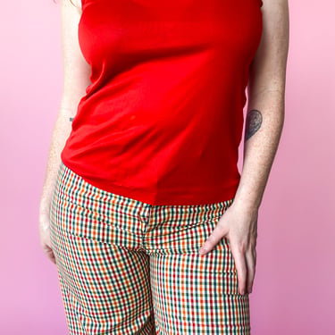 1970s Red Tank Top, sz. M/L