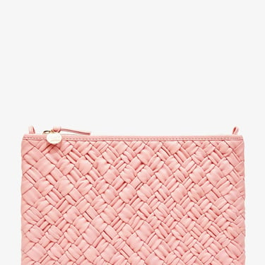 Flat Clutch w/ Tabs - Blush Puffy Woven