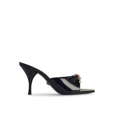 Versace Black Leather Sandals Women