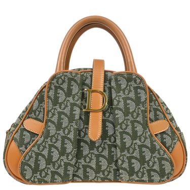 Christian Dior Green Double Saddle Trotter Handbag
