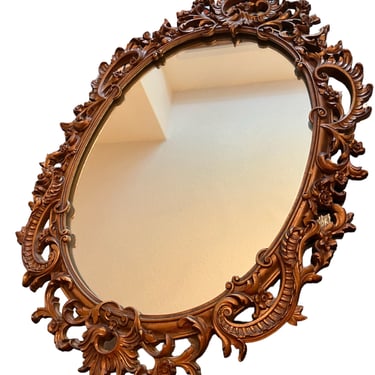 Pretty vintage Syroco wood ornate mirror 