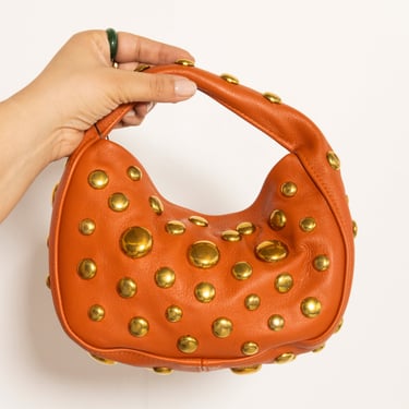 Danielle Bernard - Orange Gold Stud Bag