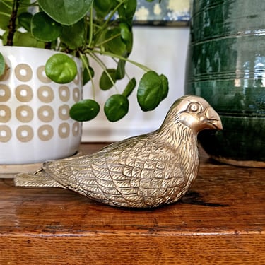 Vintage Brass Raven Figurine 