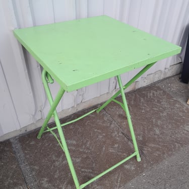 Square Green Metal Folding Table