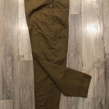 Vintage cotton high waist pant brown taper leg sz 44 M by Gaston le duc bibo 