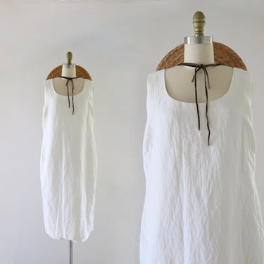 blanco linen sack dress - m 