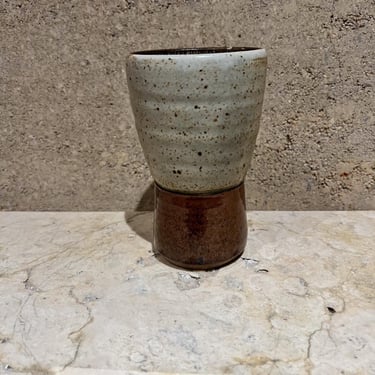 1970s Studio Art Pottery Japanese Stoneware Vessel Vase 