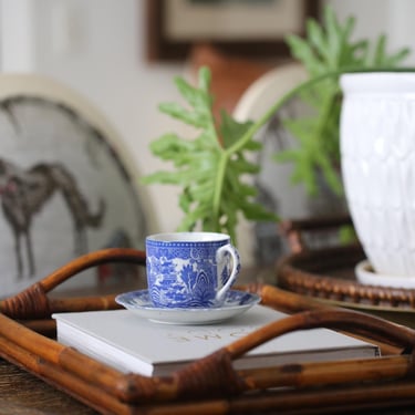 Vintage Bamboo Rattan Serving Tray 