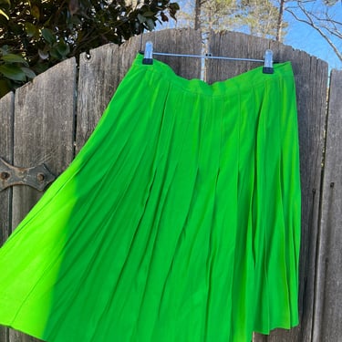 VTG 90s Kelly Green Pleated Mini Skirt 