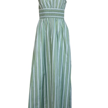 Faithfull the Brand - Green Striped Cotton Maxi Dress Sz 4