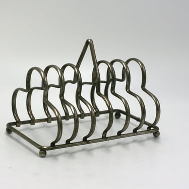 vintage silver plate toast rack 