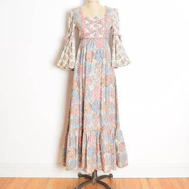 vintage 70s dress Juliet cottagecore bell sleeve princess hippie boho maxi S clothing 