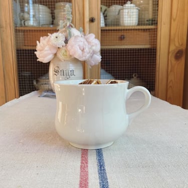 Beautiful vintage French ironstone chocolate mug from a famous maker Digoin 