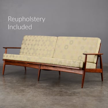 Moreddi Danish Modern Teak Sofa Couch w/ Custom Upholstery 