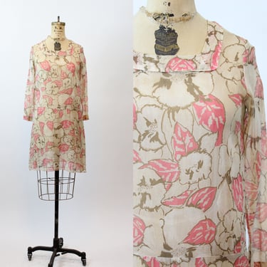 1920s COTTON voile floral dress xs | new spring summer 