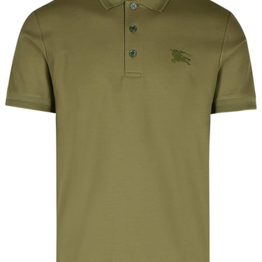 Burberry 'Eddie' Green Cotton Polo Shirt Men