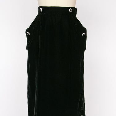 1980s Velvet Skirt Oscar De La Renta Designer M 
