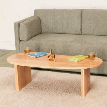 Solid Oak Amoeba Coffee Table