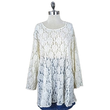 vintage 90's lace tunic mini dress (Size: M)