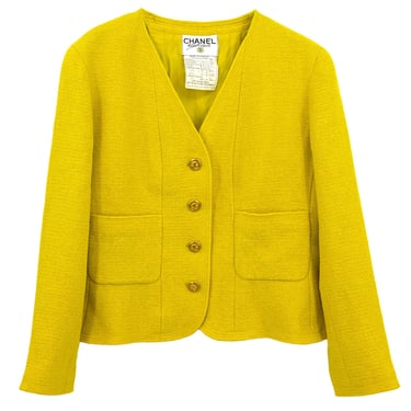 Chanel 1994 Collarless Jacket Yellow #46