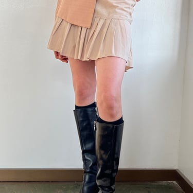 Sand Pinstripe Miniskirt (M)