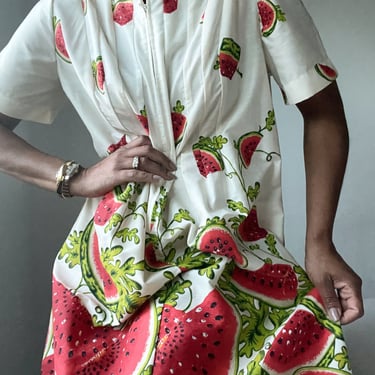 vintage watermelon fruit novelty print dress 