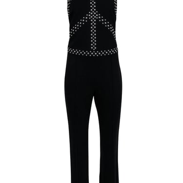 L'Agence - Black Sleeveless Jumpsuit w/ Silver-Toned Studs Sz 8
