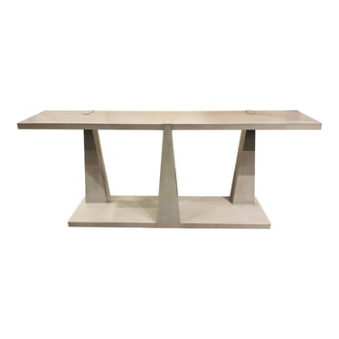 Century Furniture Modern Gray Wood Column Console Table