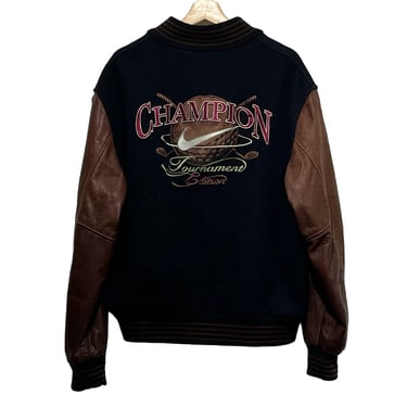 Vintage 90s Louisville Slugger Wool/leather Varsity Jacket 