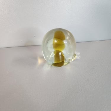 Murano Amber Clear Glass Snail 