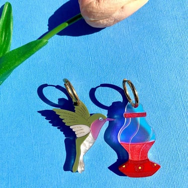Hummingbird and Feeder Earrings