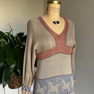 RARE Amazing Susan Summa Hand Knit Designer Unicorn Sweater Vintage 1970s 36 Bust Vintage 