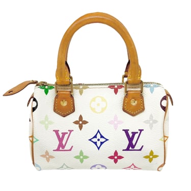 Louis Vuitton White Multicolor Mini Speedy Bag