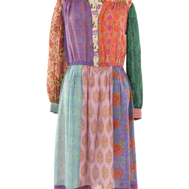 Judith Ann Patchwork Scarf Printed Silk Dress