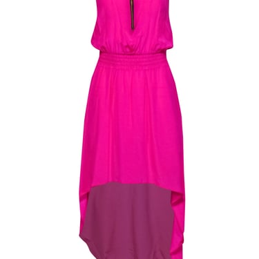 Karina Grimaldi - Hot Pink Silk High-Low Dress Sz S