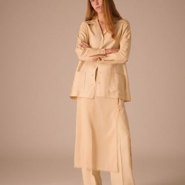 Halston Raw Silk Ecru Ensemble