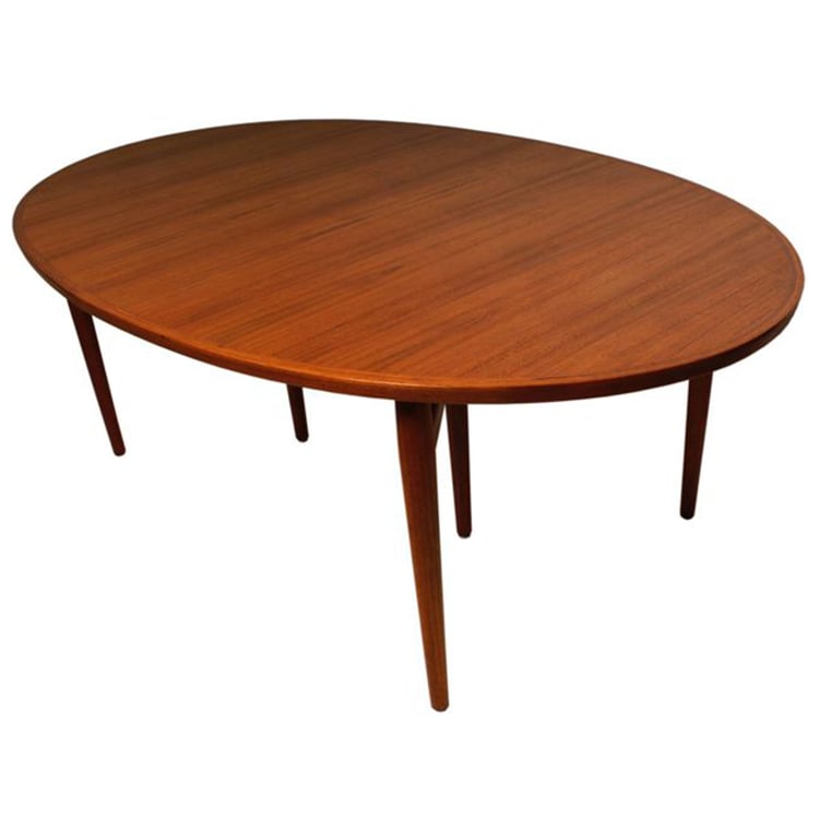 Arne Vodder Extra Large Danish Teak Oval Expanding Dining Table ...