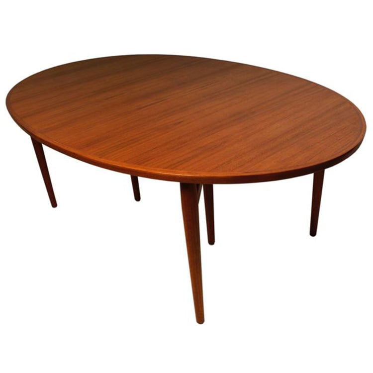 Arne Vodder Extra Large Danish Teak Oval Expanding Dining Table