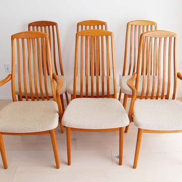 Set of 6 Danish Modern Preben Shou Teak Dining Chairs Made in Denmark 