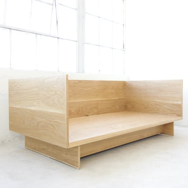 Minimalist Daybed in Solid White Oak inspired by Donald Judd 