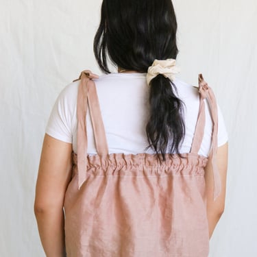 sand cotton gauze scrunchie | dyed with chestnut | zero waste | made in detroit 