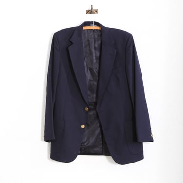 Vintage Burberry's navy blue wool blazer jacket 