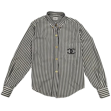 Chanel Black Stripe Button Down