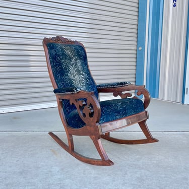 Vintage Walnut Rocking Chair by Biedermeier 