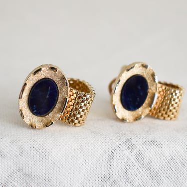 1960s/70s Black Oval and Gold Cuff Links 
