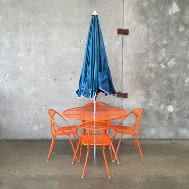Vintage Rid-Jid Salerini Patio Set with Four Chairs & Umbrella